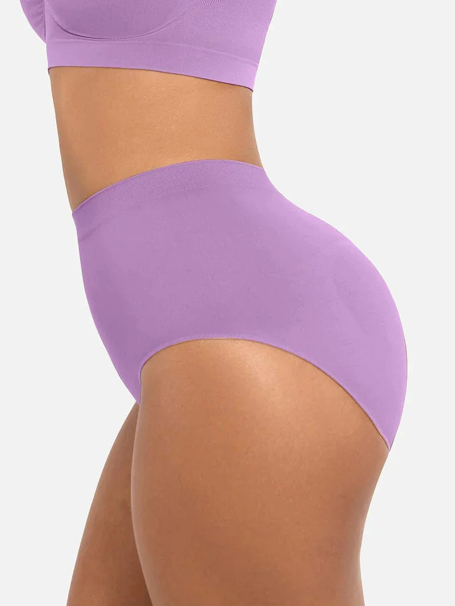 Seamless High-Waist Shaping Brief with Tummy Control and Antibacterial Protection