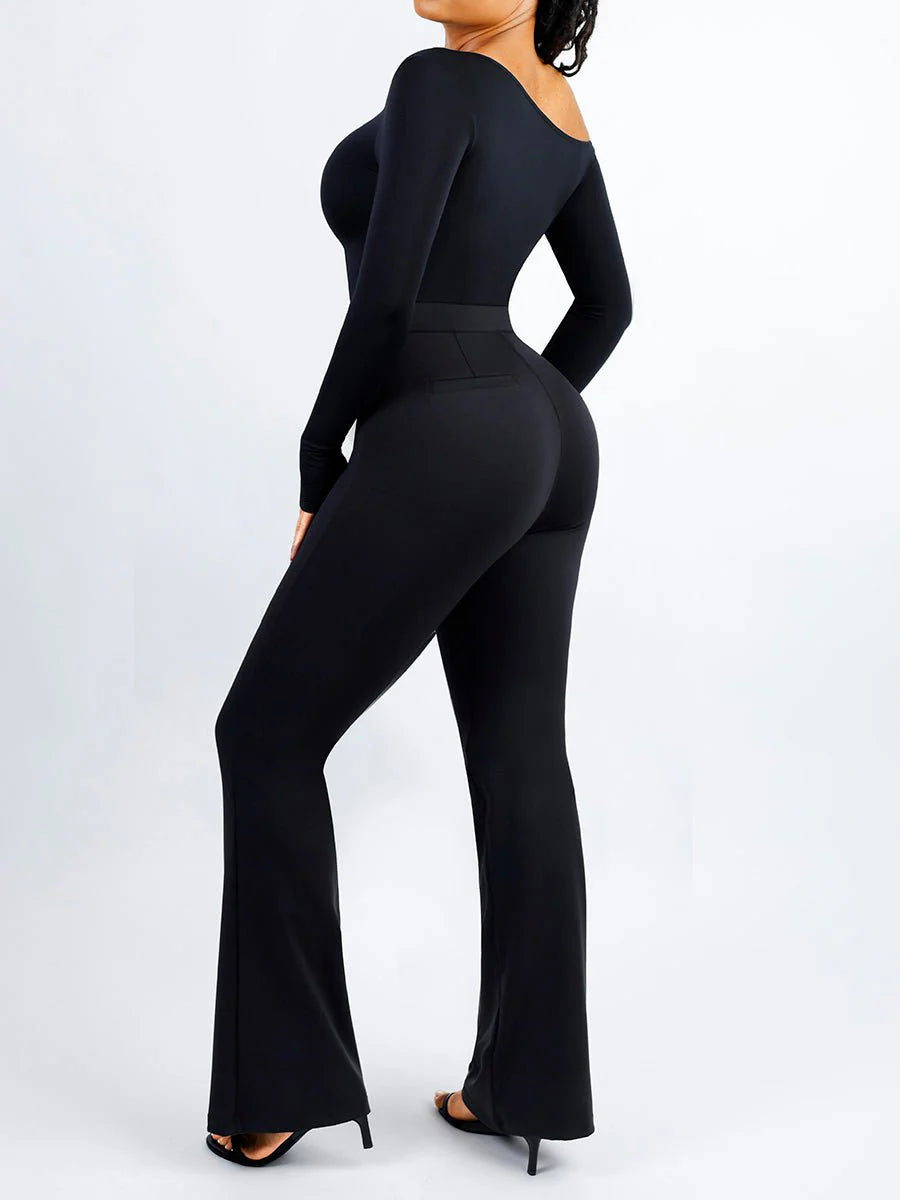 High Waist Built-in Shaping Short Flare