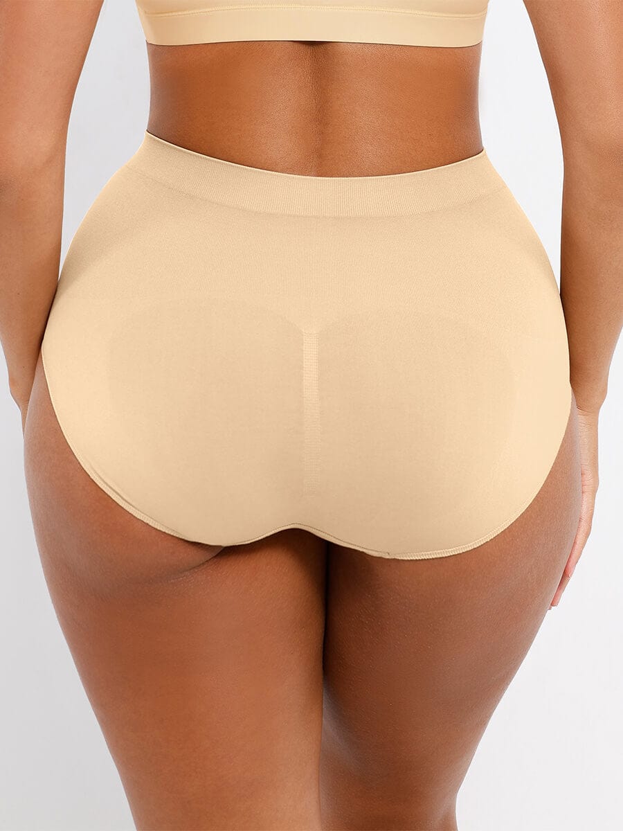 Seamless High-Waist Shaping Brief with Tummy Control and Antibacterial Protection