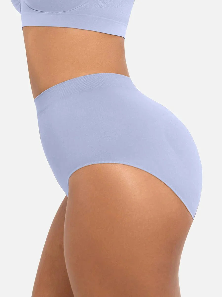 Seamless High-Waist Shaping Brief with Tummy Control and Antibacterial Protection