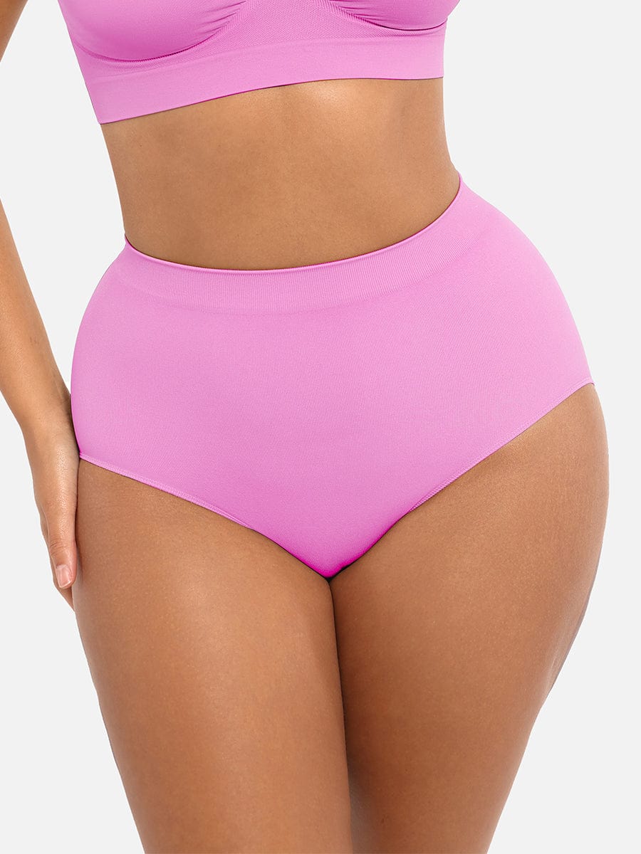 Seamless High-Waist Shaping Brief with Tummy Control and Antibacterial Protection