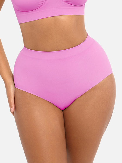 Seamless High-Waist Shaping Brief with Tummy Control and Antibacterial Protection