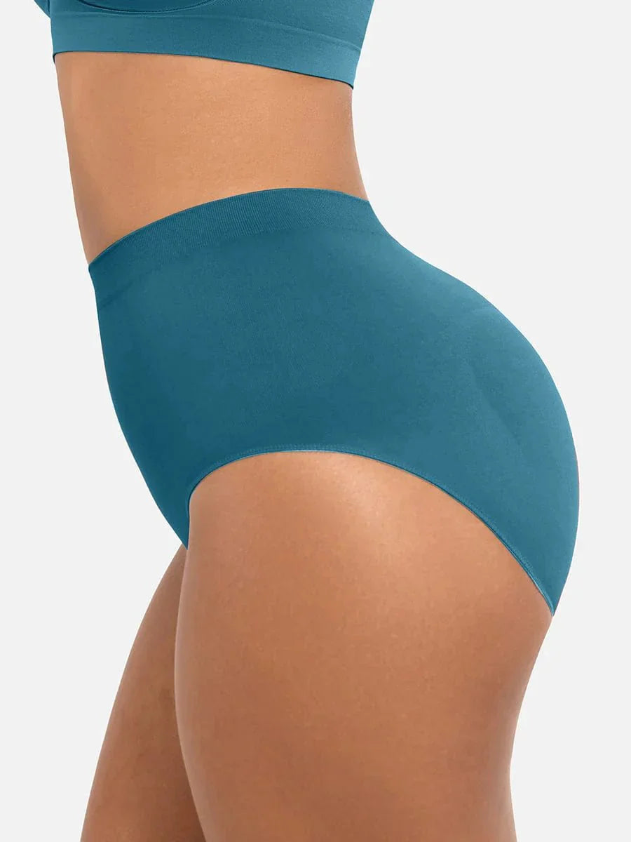 Seamless High-Waist Shaping Brief with Tummy Control and Antibacterial Protection