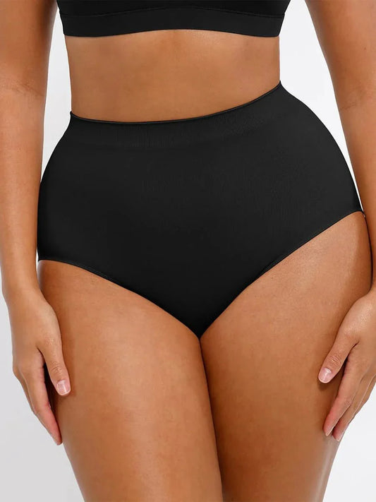 Seamless High-Waist Shaping Brief with Tummy Control and Antibacterial Protection