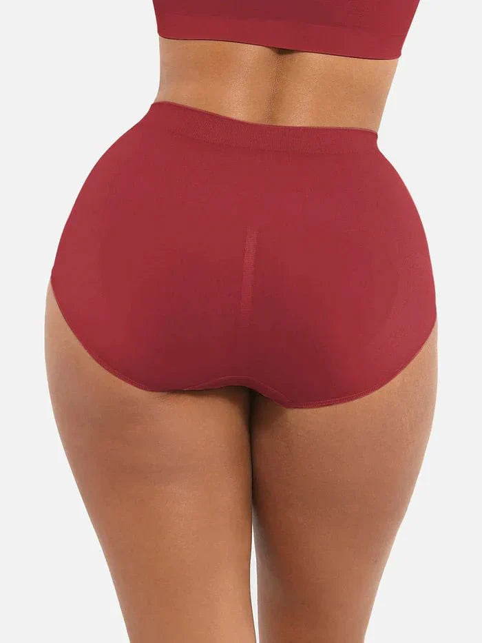 Seamless High-Waist Shaping Brief with Tummy Control and Antibacterial Protection