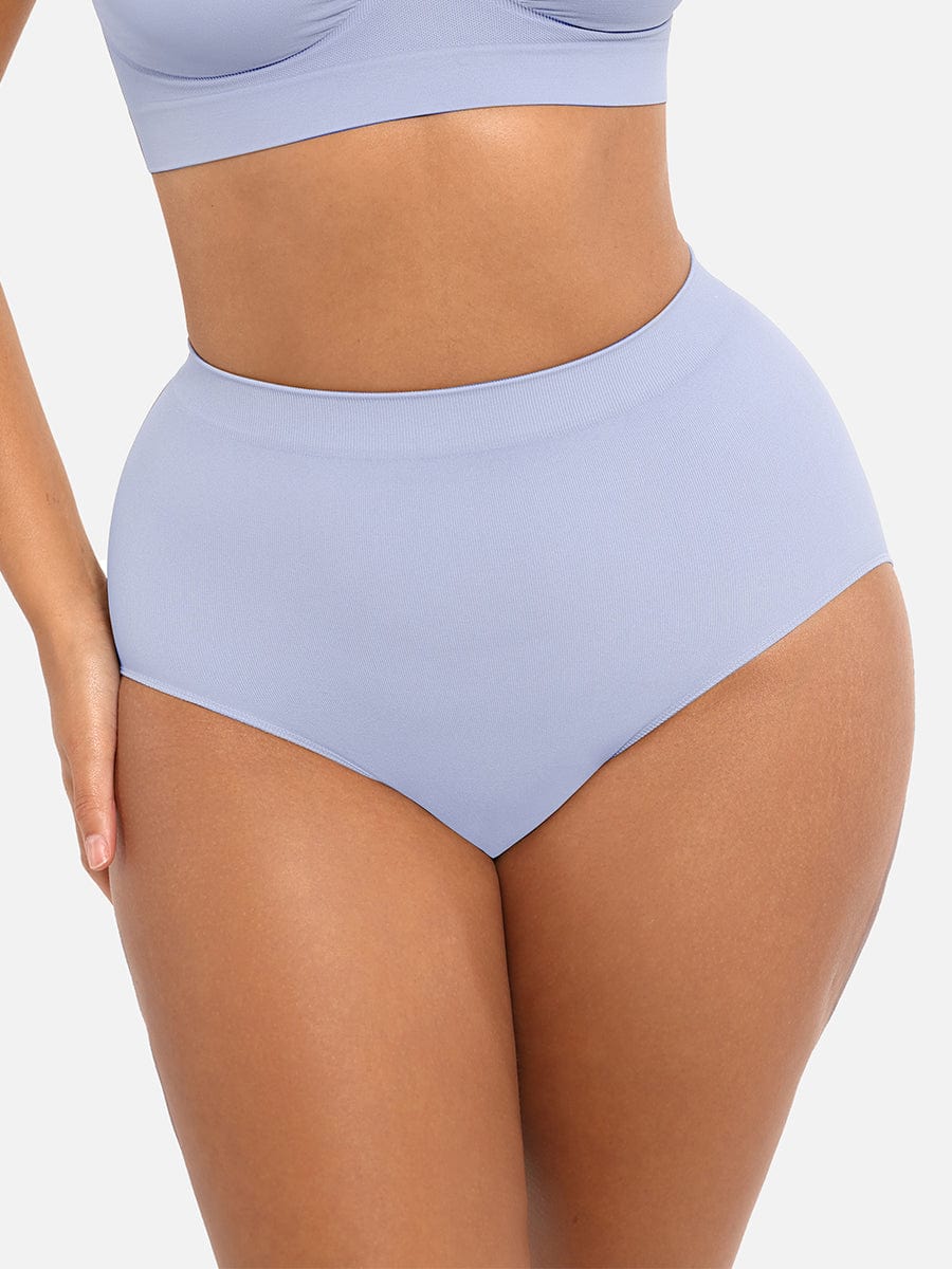 Seamless High-Waist Shaping Brief with Tummy Control and Antibacterial Protection