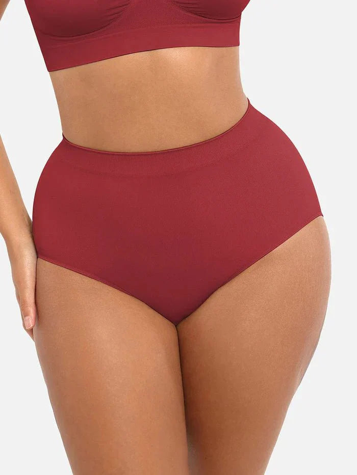 Seamless High-Waist Shaping Brief with Tummy Control and Antibacterial Protection