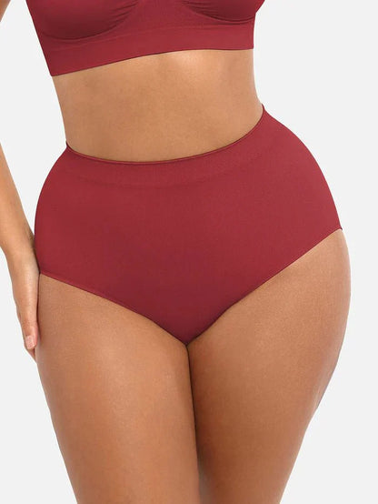Seamless High-Waist Shaping Brief with Tummy Control and Antibacterial Protection