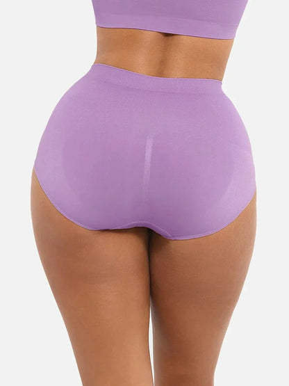 Seamless High-Waist Shaping Brief with Tummy Control and Antibacterial Protection