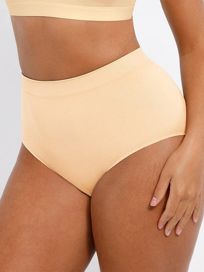 Seamless High-Waist Shaping Brief with Tummy Control and Antibacterial Protection