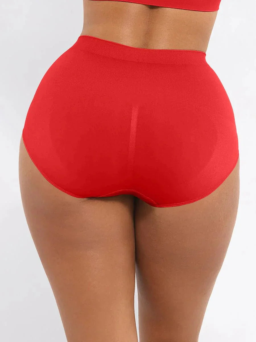 Seamless High-Waist Shaping Brief with Tummy Control and Antibacterial Protection