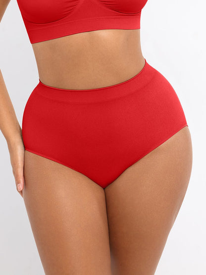 Seamless High-Waist Shaping Brief with Tummy Control and Antibacterial Protection