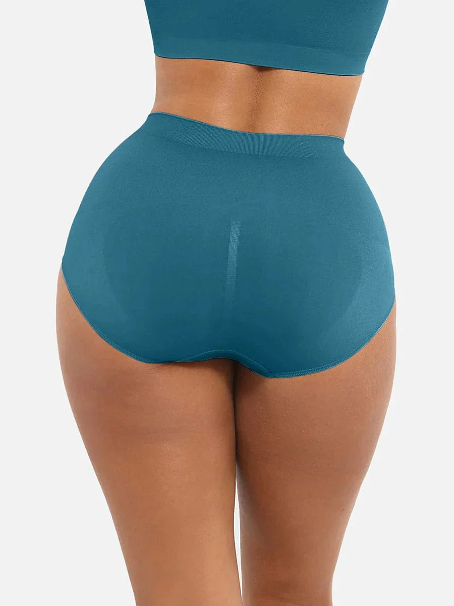 Seamless High-Waist Shaping Brief with Tummy Control and Antibacterial Protection