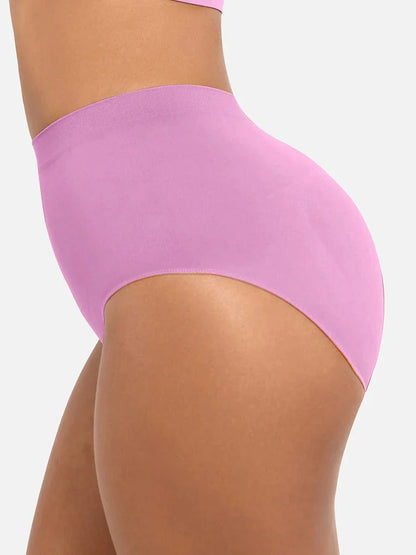 Seamless High-Waist Shaping Brief with Tummy Control and Antibacterial Protection