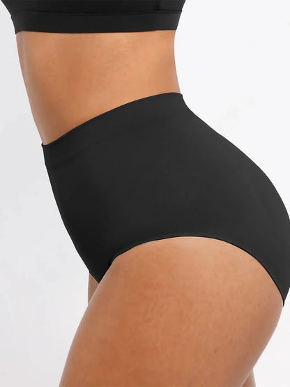 Seamless High-Waist Shaping Brief with Tummy Control and Antibacterial Protection