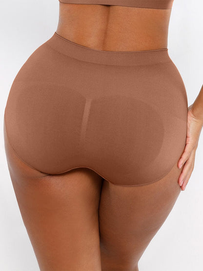 Seamless High-Waist Shaping Brief with Tummy Control and Antibacterial Protection
