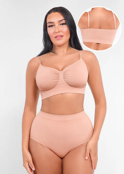 Seamless Shaping Bra with Adjustable Shoulder Straps