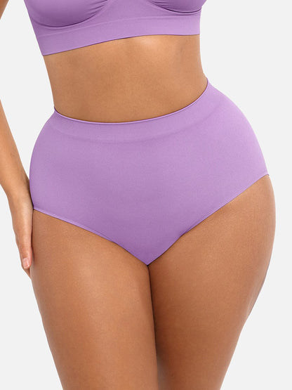 Seamless High-Waist Shaping Brief with Tummy Control and Antibacterial Protection
