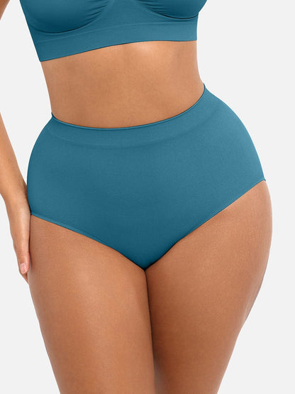 Seamless High-Waist Shaping Brief with Tummy Control and Antibacterial Protection