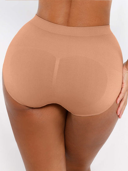 Seamless High-Waist Shaping Brief with Tummy Control and Antibacterial Protection