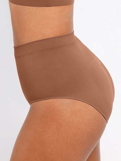Seamless High-Waist Shaping Brief with Tummy Control and Antibacterial Protection