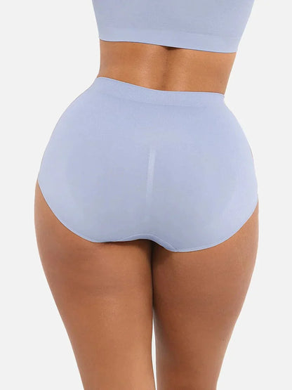 Seamless High-Waist Shaping Brief with Tummy Control and Antibacterial Protection