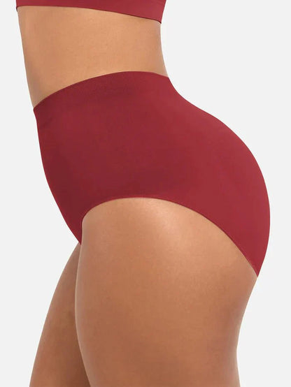Seamless High-Waist Shaping Brief with Tummy Control and Antibacterial Protection